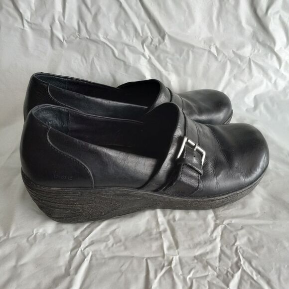 boc Shoes - BOC Women's Size 10M Rijeka Black Leather Closed Toe Clog Wedge Comfort Shoes